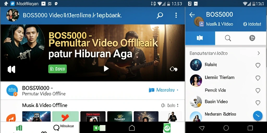 Tampilan antarmuka BOS5000 untuk pemutar video offline.