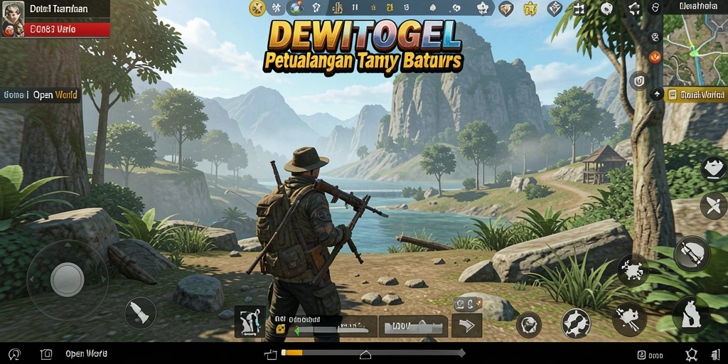 Tampilan antarmuka <strong>DEWITOGEL</strong> yang menampilkan dunia terbuka yang kaya.