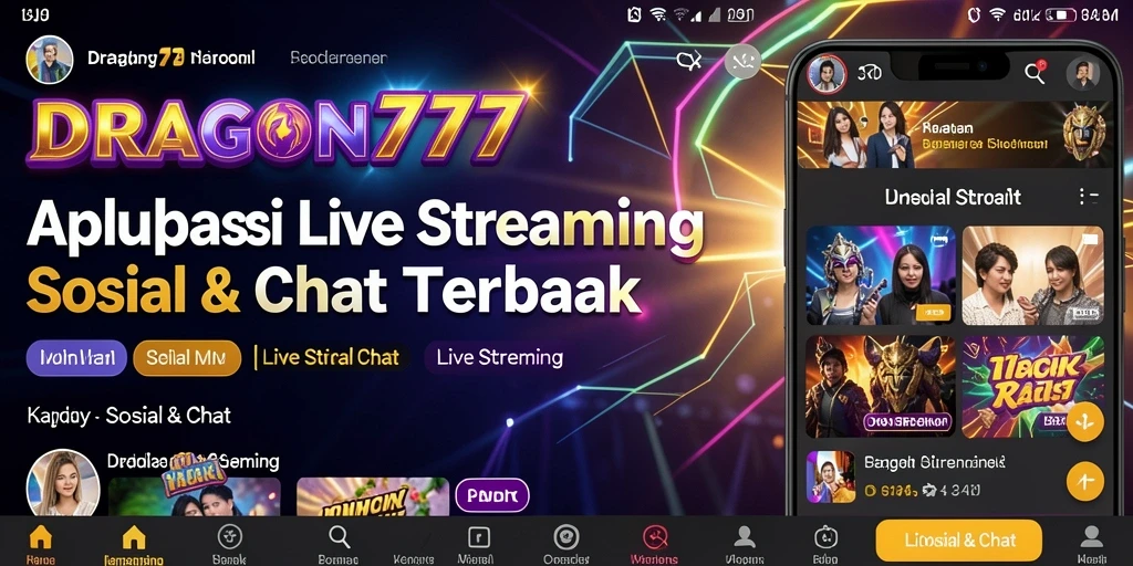 Tampilan antarmuka utama DRAGON777 dengan fitur Live Streaming yang mendukung interaksi real-time.