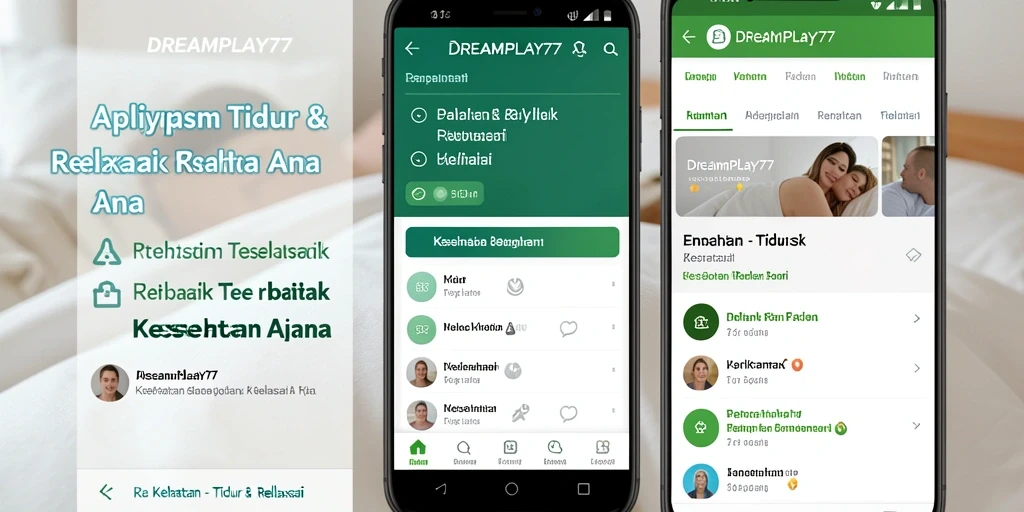 Antarmuka aplikasi DREAMPLAY77 yang menenangkan dan sederhana.