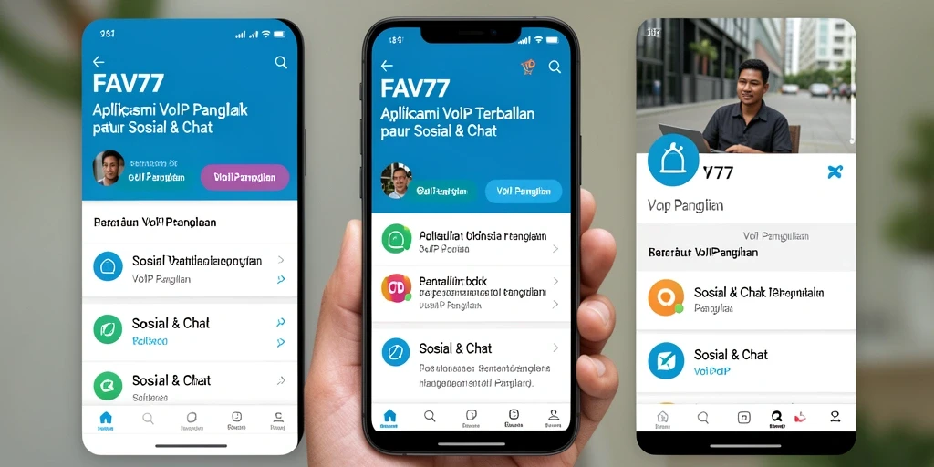 Antarmuka aplikasi FAV77 yang intuitif untuk VoIP Panggilan.