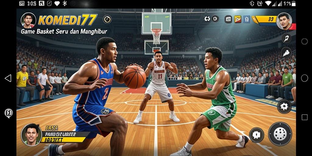 Tampilan antarmuka intuitif KOMEDI77 dengan variasi mode permainan Basket.