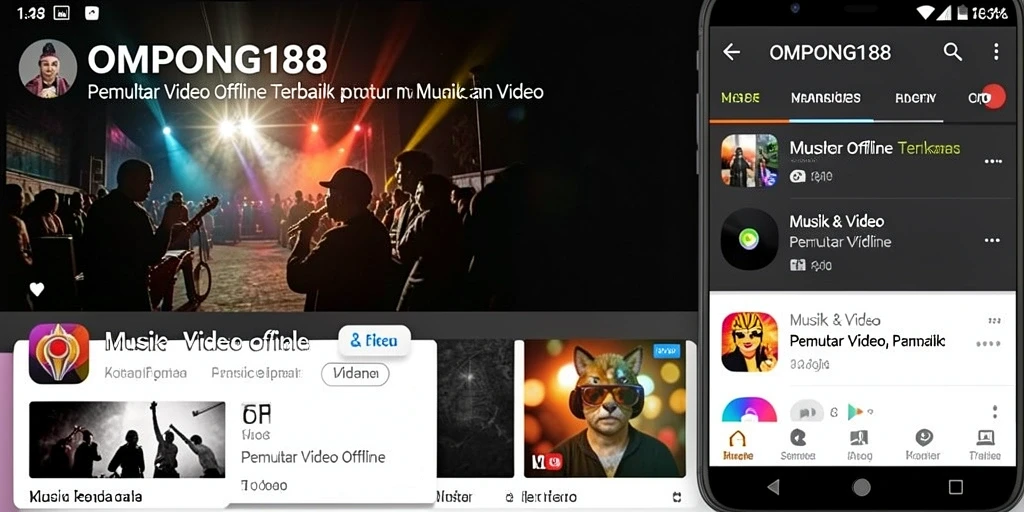 Tampilan antarmuka OMPONG188 yang user-friendly untuk Pemutar Video Offline.