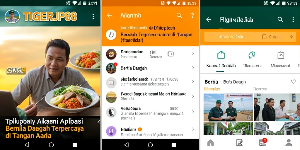 Antarmuka aplikasi Berita Daerah TIGERJP88 yang menarik dan informatif.