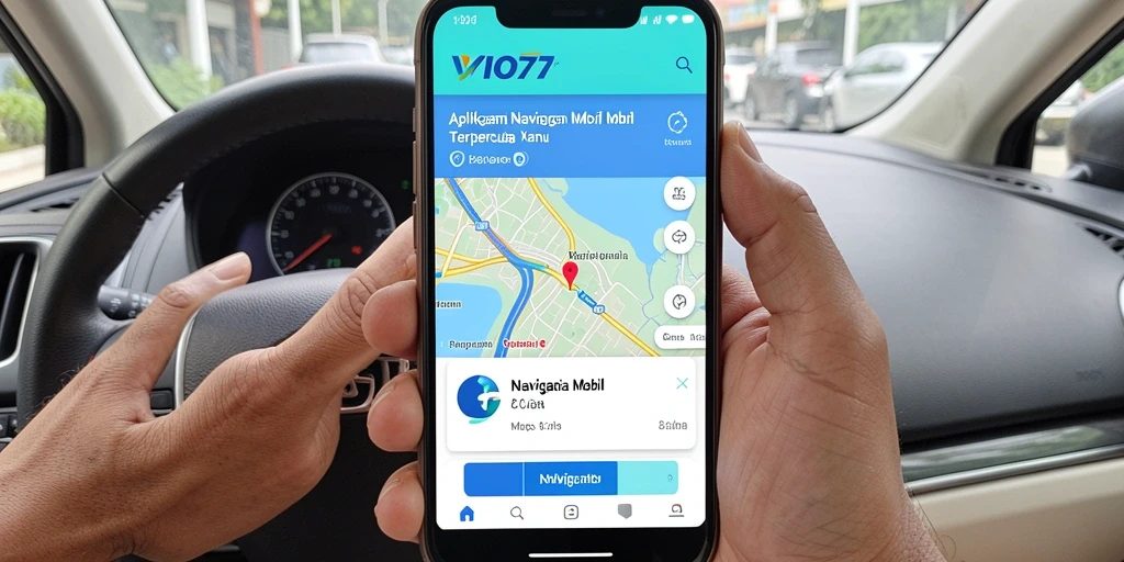 Antarmuka pengguna VIO77 yang intuitif untuk navigasi mobil.